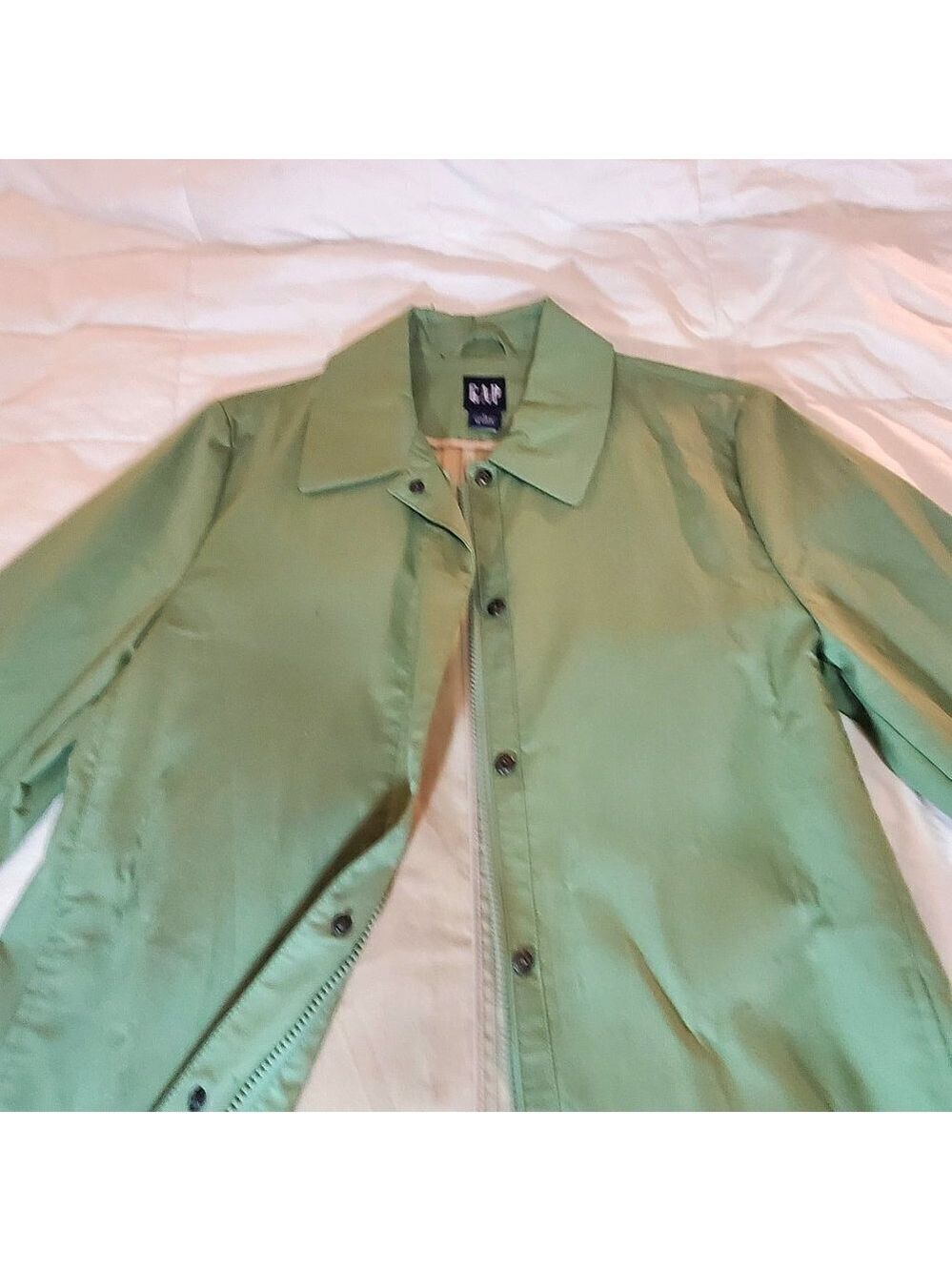 NWOT - GAP Apple Green Raincoat - Long Lightweight - Picture 4 of 10